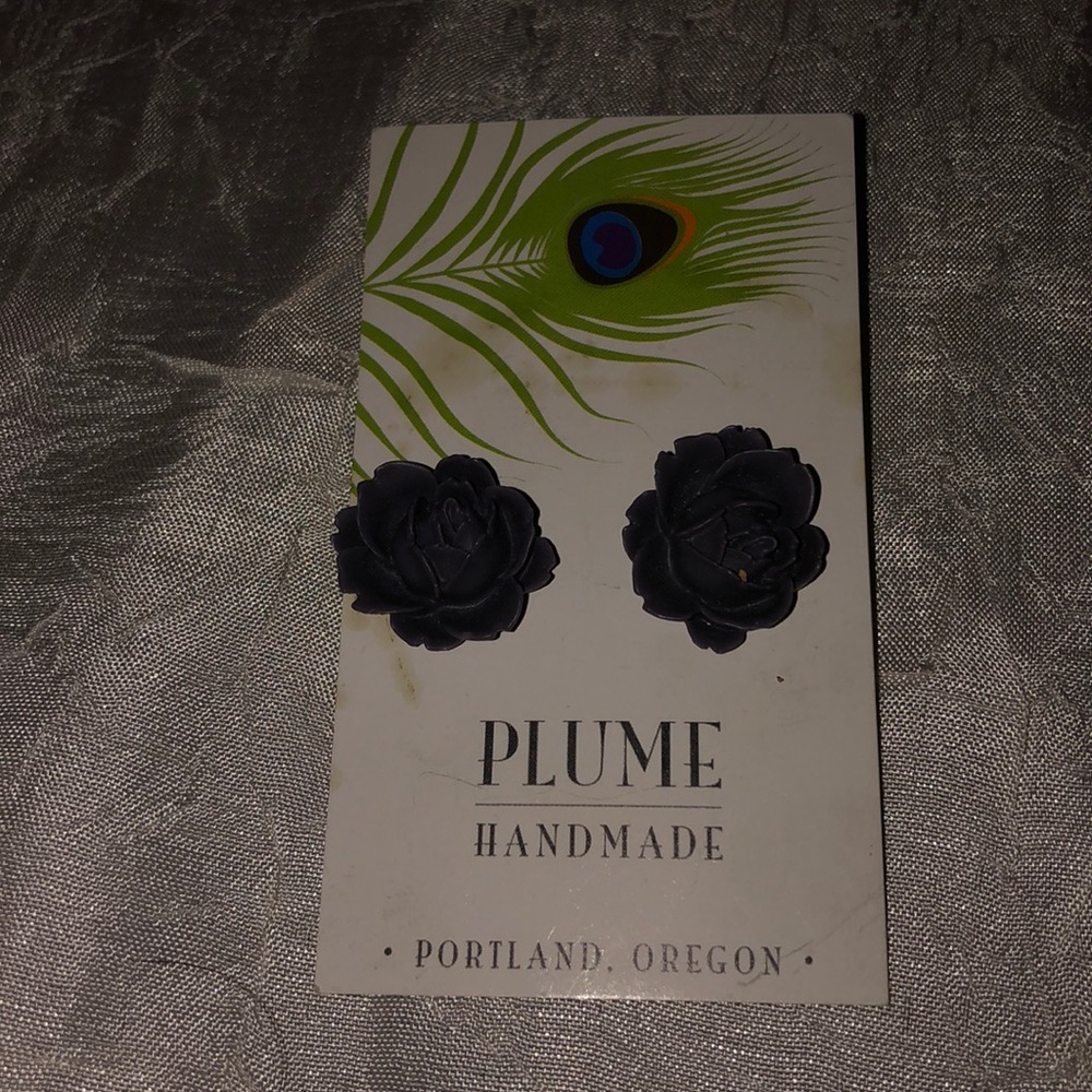 Handmade, rose earrings